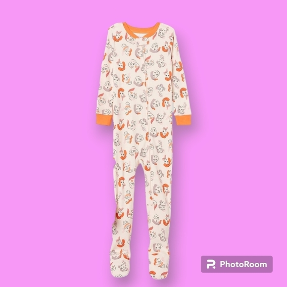 Amazon Essentials Disney Princesses Pink & Orange Onesie Footed Pyjamas Size 3T - Picture 1 of 8